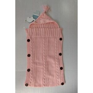 XMWEALTHY Baby Hooded Pink Sweater Size 0-6 Mon Acrylic